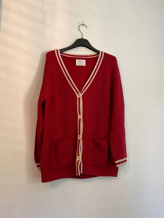 Casaco de malha vermelho