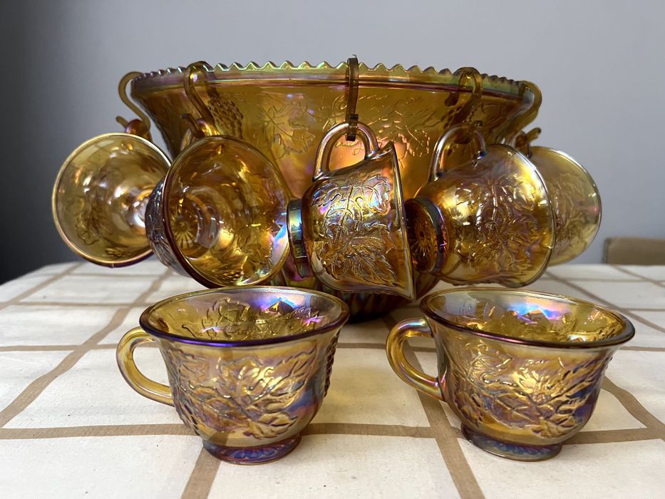 Tigela de ponche com 12 copos / Tigela de salada de fruta