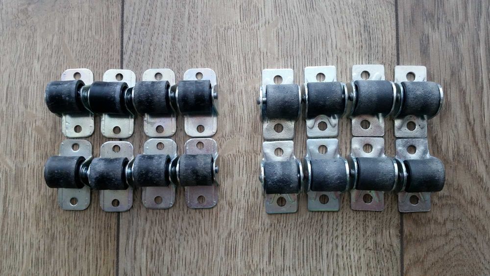 Kółka meblowe 17 mm sztywne do mebli szuflad skrzyń rolka prosta 16szt