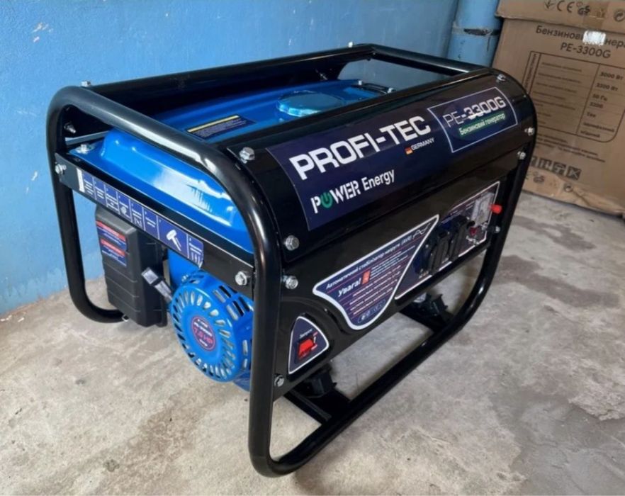 Генератор PROFI-TEC PE-3300G немецкое качество, 100% медь. 3.3 кВт