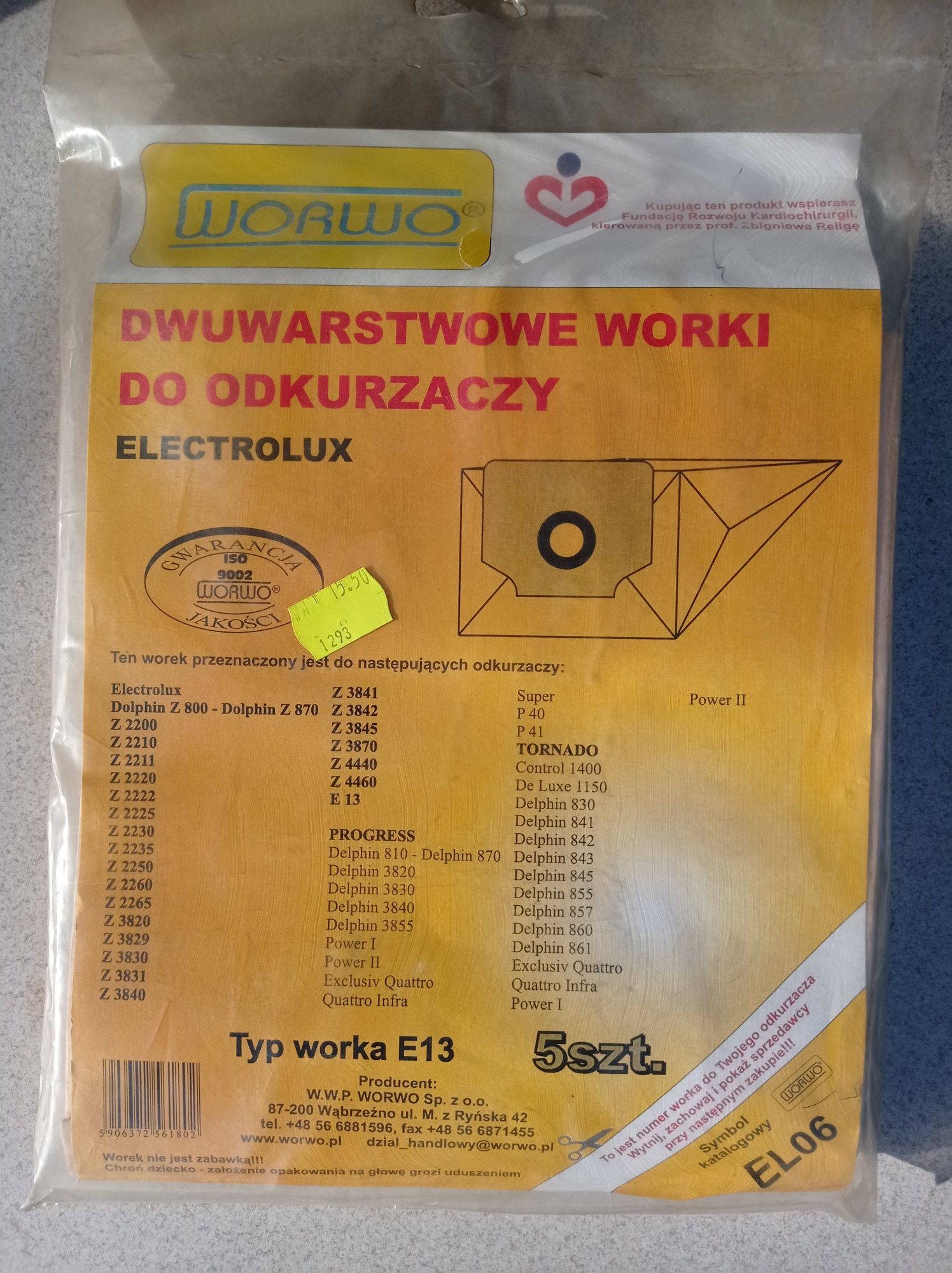 Worki papierowe Electrolux typ E13