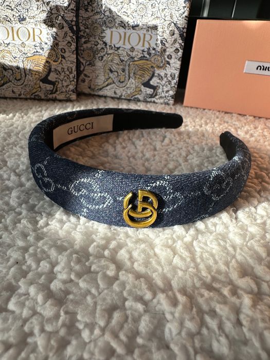 Opaska na włosy Gucci nowa granatowa Logo