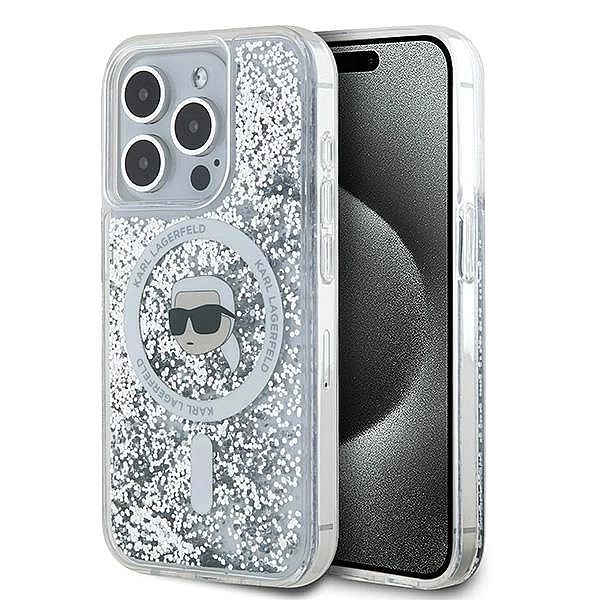 Etui Karl Lagerfeld Liquid Glitter Karl Head MagSafe na iPhone 15 Pro