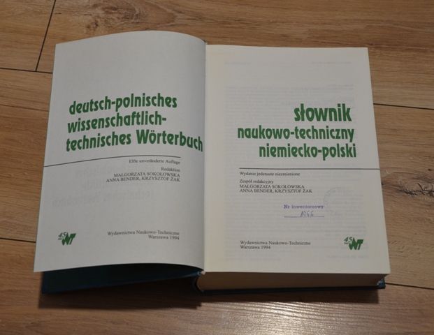 Słownik Naukow0-Techniczny Niemiecko-Polski WNT 1994