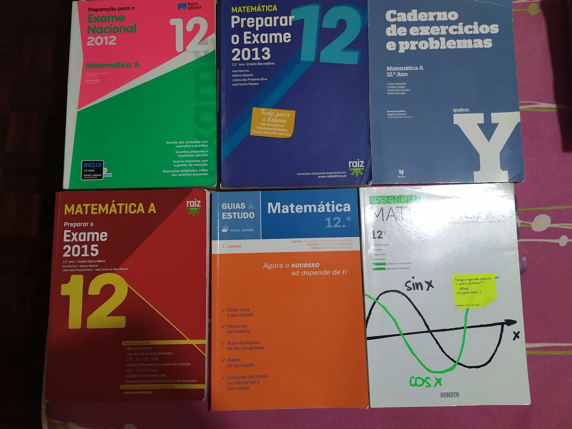 Livros de exames de matemática 12 ano