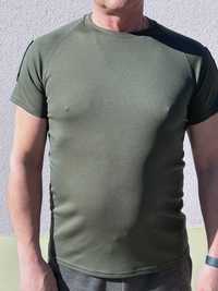 Чоловіча футболка тактична з коротким рукавом з липучками для шевронів