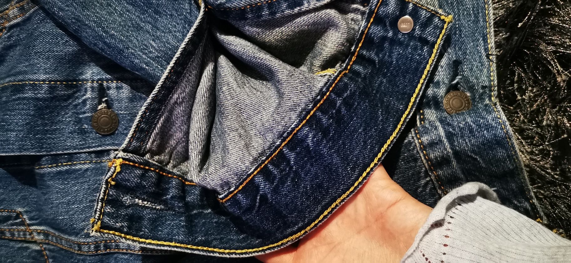 Kurtka jeansowa levi's vintage fit ręcznie malowana