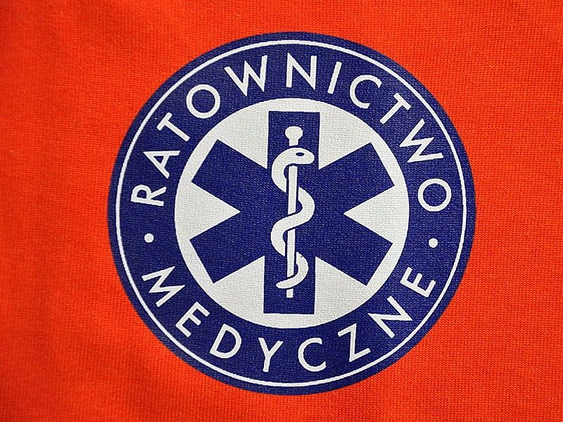 Koszulka Fluo damska Ratownictwo Medyczne niebieskie logo (xs)