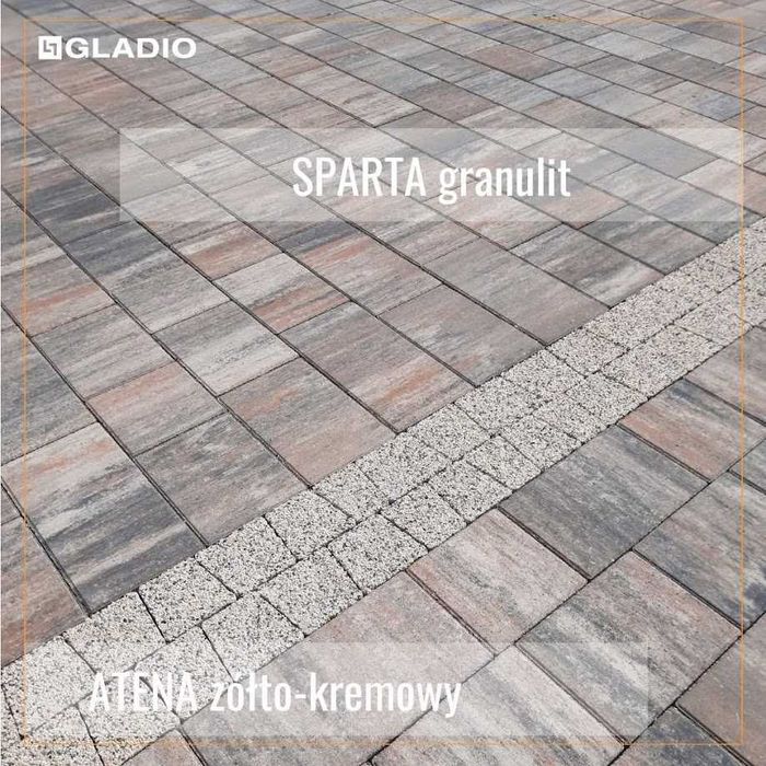 Kostka brukowa SPARTA Gladio 6 cm melanże zima nero