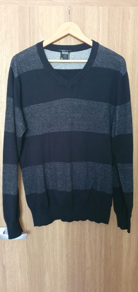 Sweter męski szaro-czarny