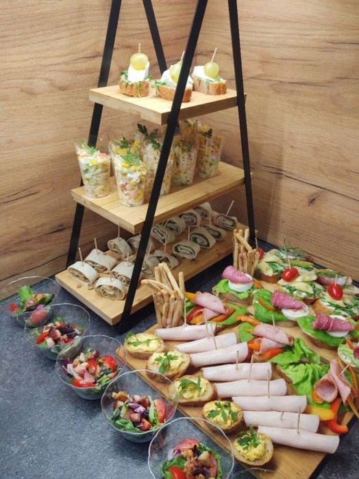 Patera 3 Piętrowa Poziomowa Bambusowa Stojak Na Ciasto Ciastka Owoce P