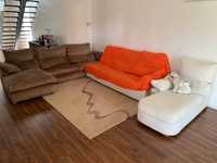 Sofa branco tecido + chaiselongue