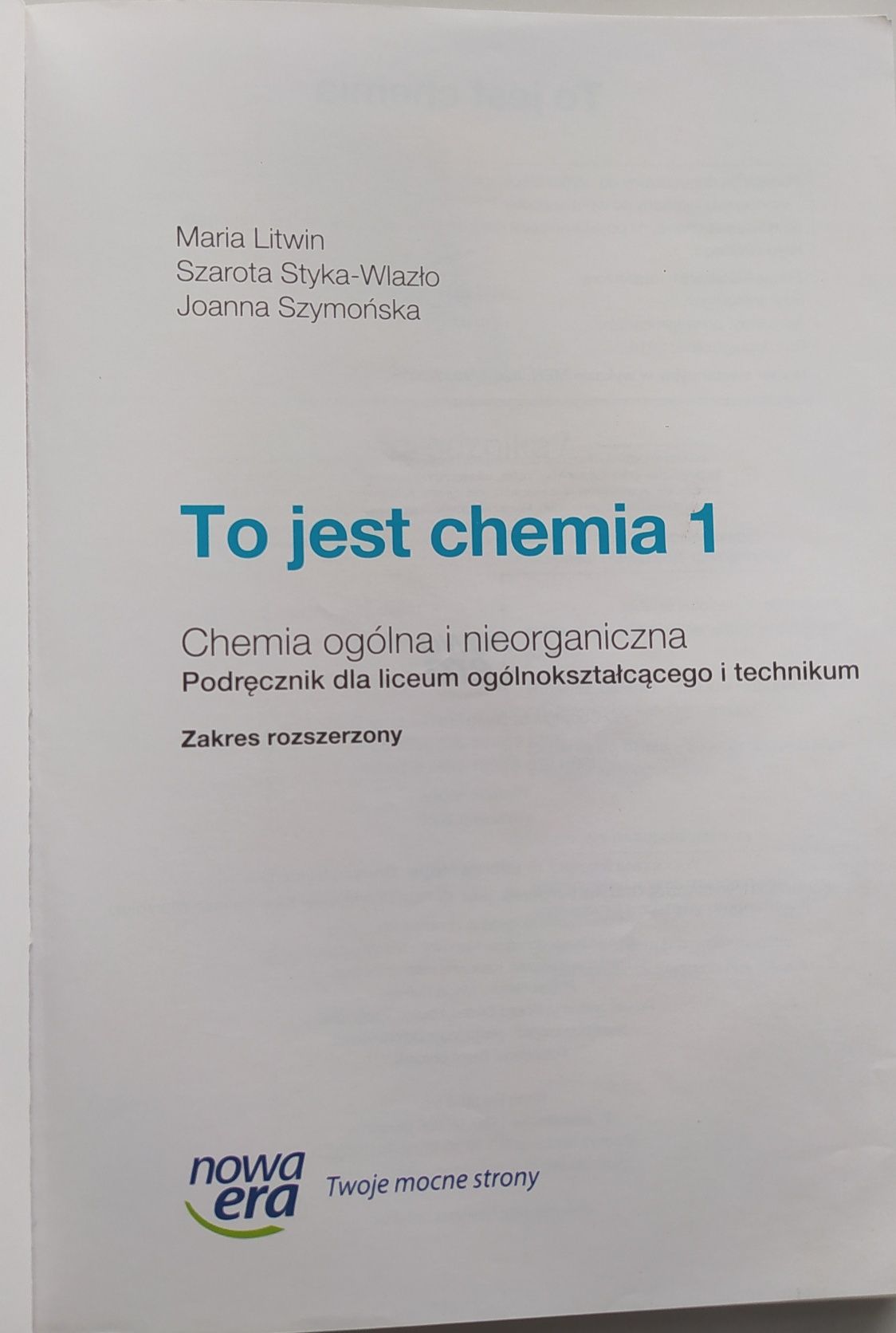 Podręcznik To jest chemia 1 zakres rozszerzony Nowa Era