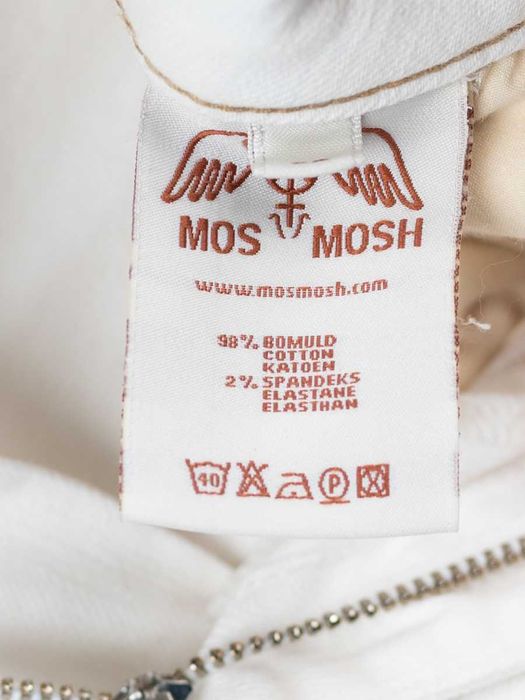 Mos Mosh białe spodnie 98% bawełna śliczne!