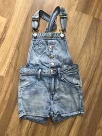 Ogrodniczki h&m r. 104 idealne serce jeansowe szorty