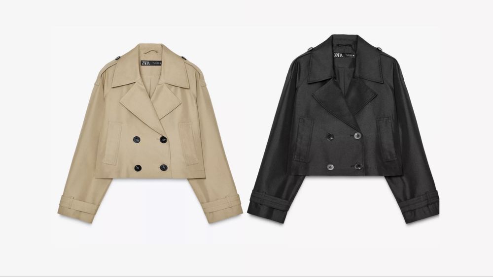 Тренч zara XS/S/M вкорочений тренч zara чорний піджак zara куртка zara