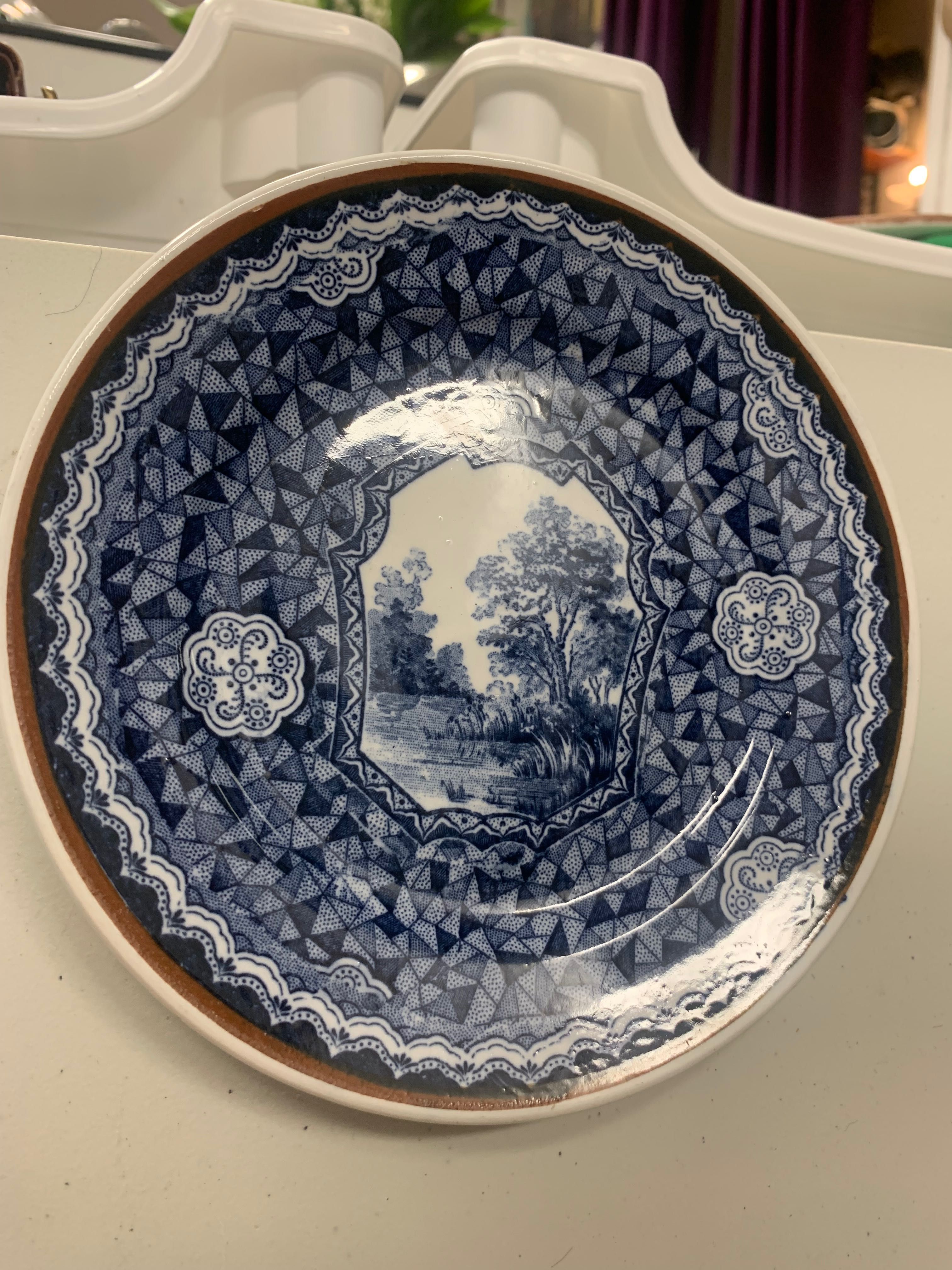 Talerz kolekcjonerski Villeroy&Boch talerzyk niebieski wzór vintage