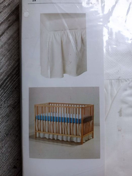 Falbanka, spódnica LEN do łóżeczka dziecięcego IKEA