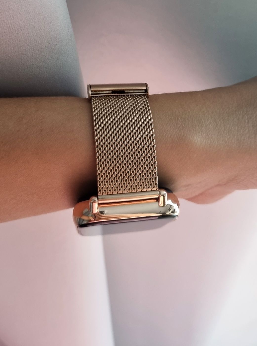 Złoty smartwatch bransoleta + pasek