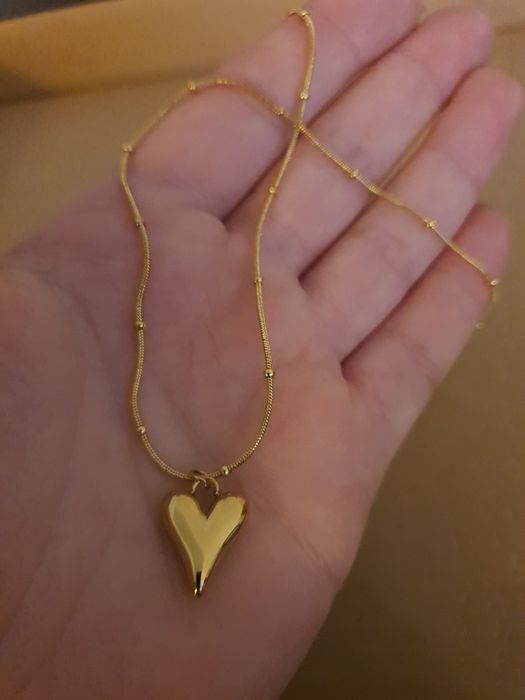 Złoty Łańcuszek Serce Kulki Prezent Walentynki Dzień Kobiet Urodziny
