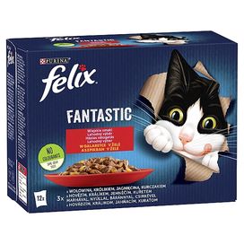 Felix Fantastic Saszetki dla kota Mięso 12 x 85g