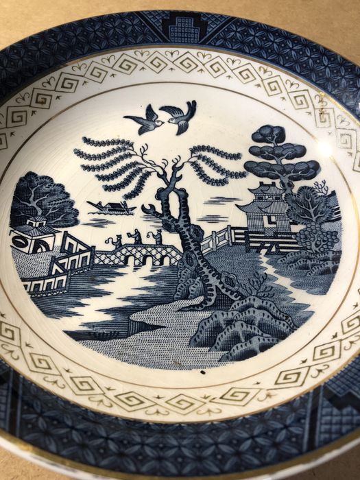 Prato de sopa antigo da double phoenix