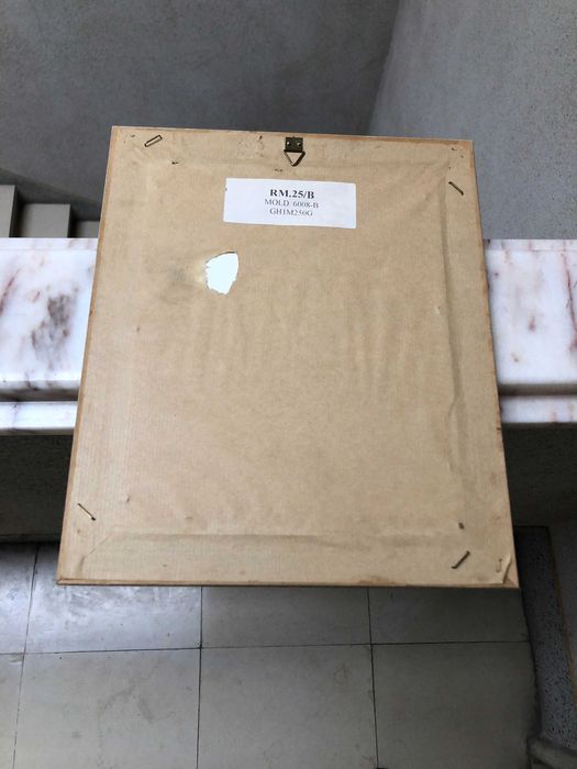 Quadro Natalício Boneco de Neve Moldura Castanha Clara Como NOVO