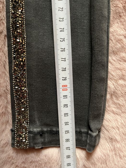 Karl Lagerfeld spodnie jeansowe dżinsy z cyrkoniami r XXS xs slim fit