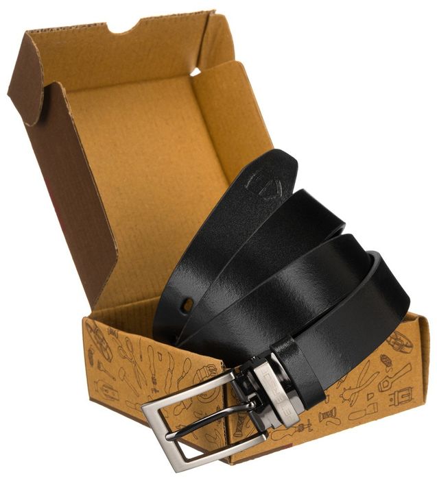 skórzany, wąski pasek męski z klasyczną klamrą - peterson 95