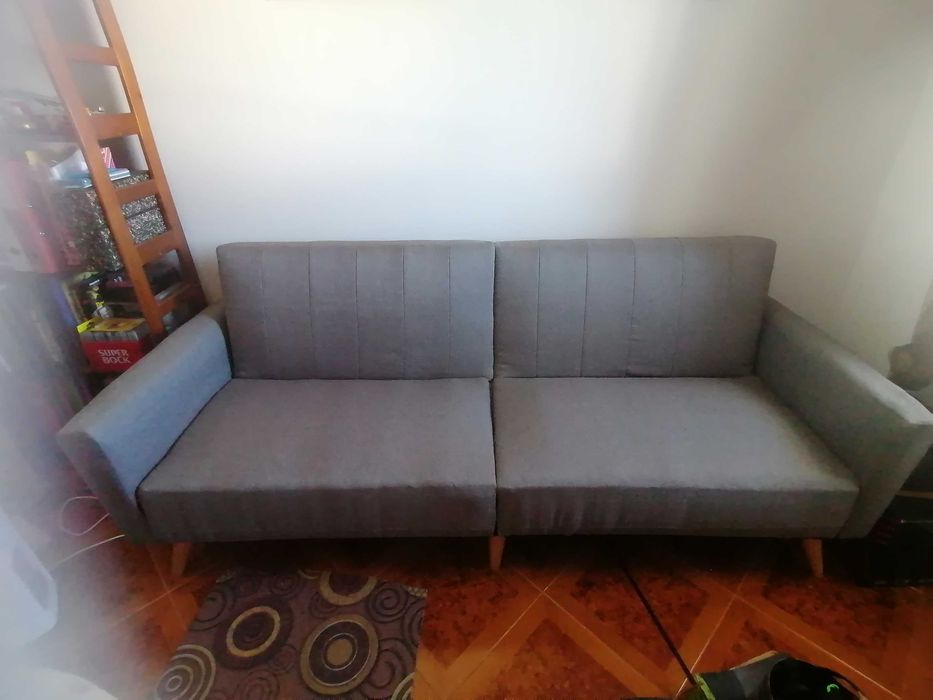 Sofá cama em tecido
