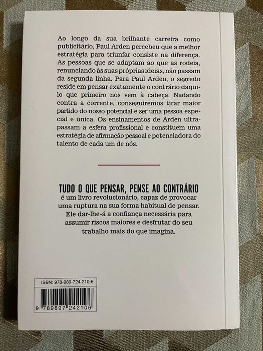 Livro Tudo o que Pensar, Pense o Contrário de Paul Arden
