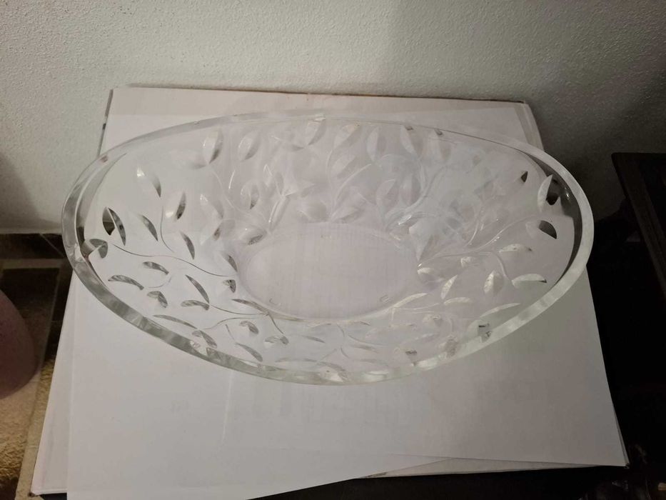 Centro de Mesa Oval RCR Laurus, 34 cm, Cristal