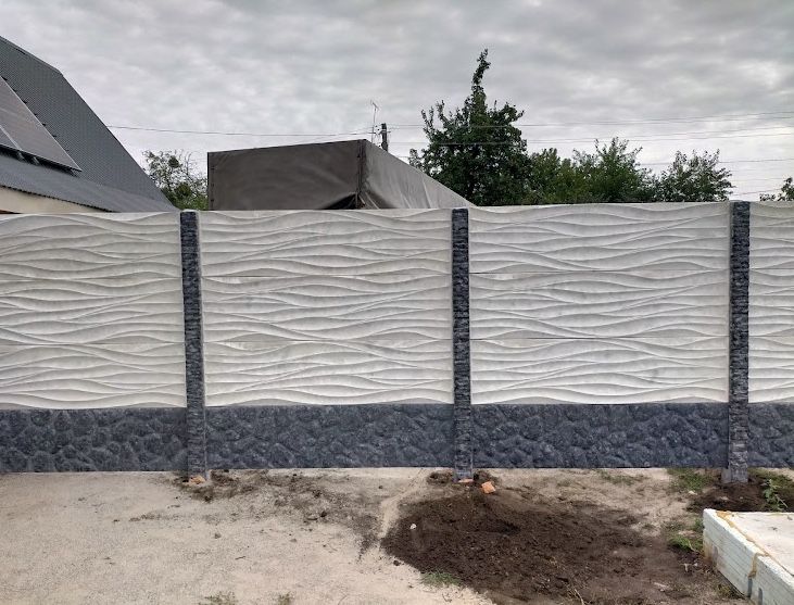 Бетонна Огорожа Залізобетонна Огорожа Глянцева Огорожа Євро-забор
