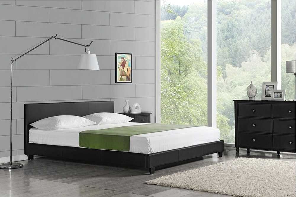 ogromne łóżko skórzane czarne skóra na materac 200x200 lub 2x 100x200