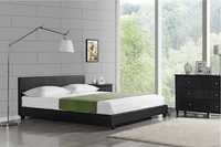 Łóżko sypialniane do sypialni czarne + stelaż na materac 200x200 2x100