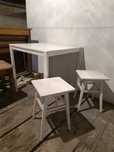 Biały stół Ikea + 2 taborety