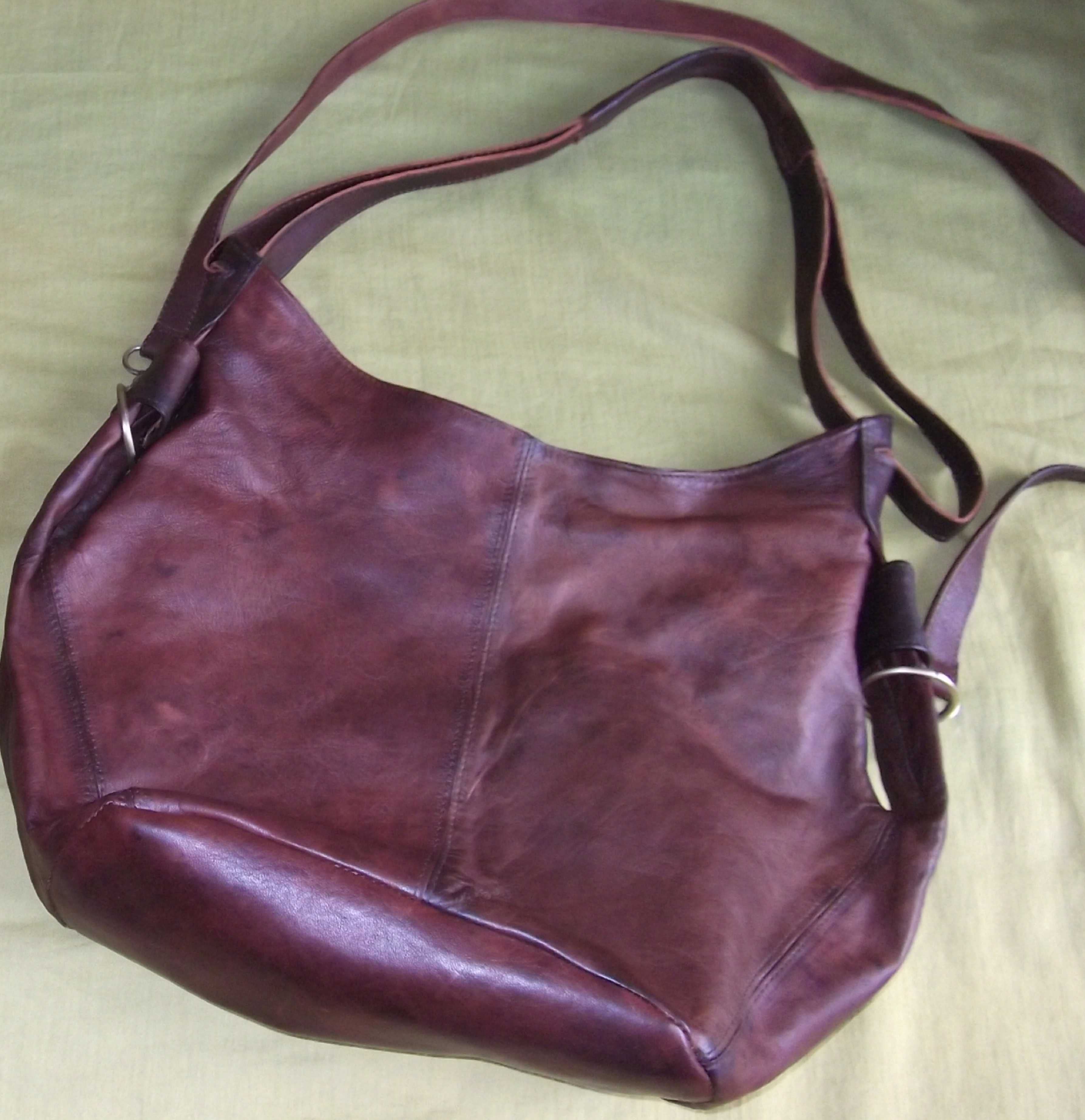 Mala castanha grande PELE VERDADEIRA / Large brown bag in REAL LEATHER