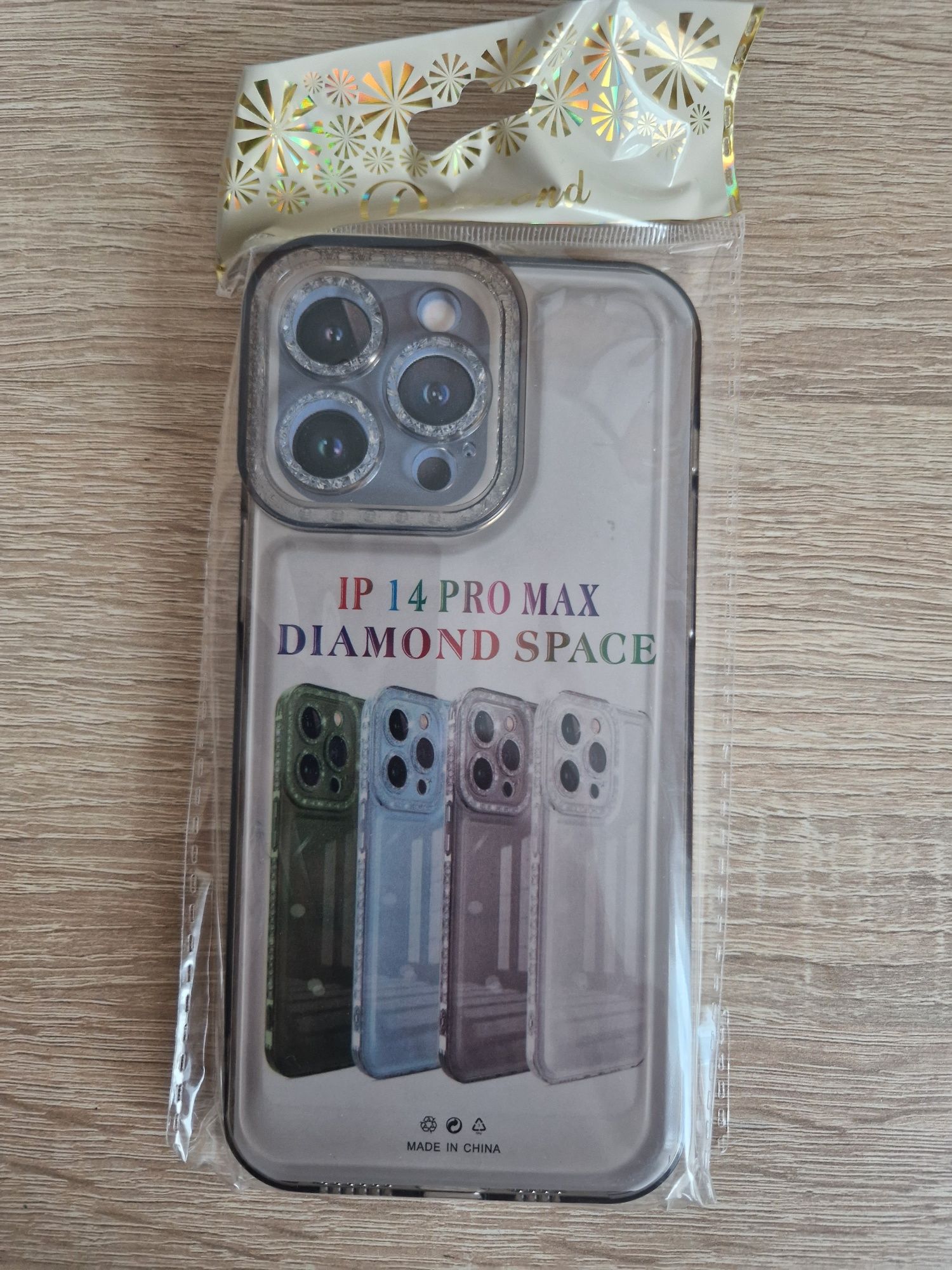 Etui Crystal Diamond 2mm Case do Iphone 14 Pro Max Przezroczysty czarn