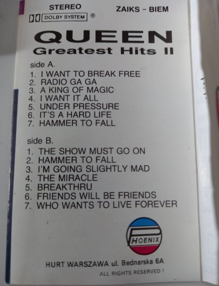 Kaseta Magnetofonowa Queen Greatest Hits II