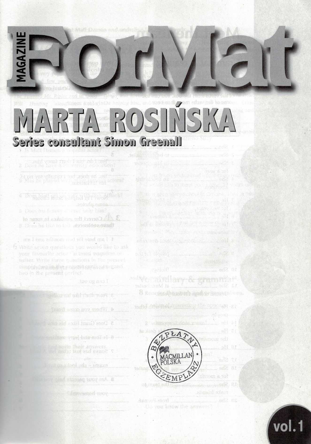 FORMAT magazine workbook podręcznik do angielskiego Marta Rosińska