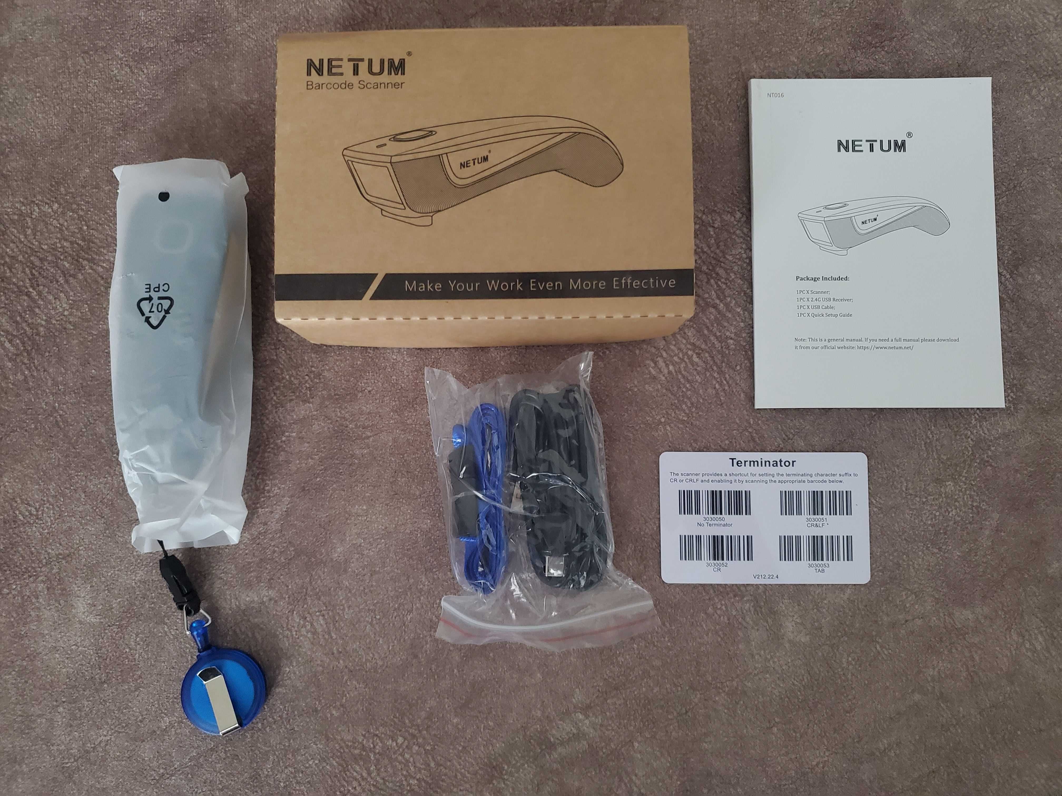 Торговый сканер штрих кодов Netum C750 с Bluetooth и USB