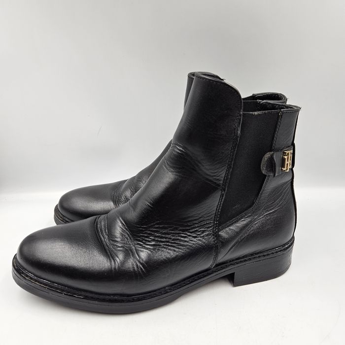 Botki Damskie Tommy Hilfiger Th Leather Flat Boot Rozmiar 39