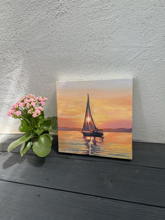 Obraz olejny Podaruj mi świat 30*30