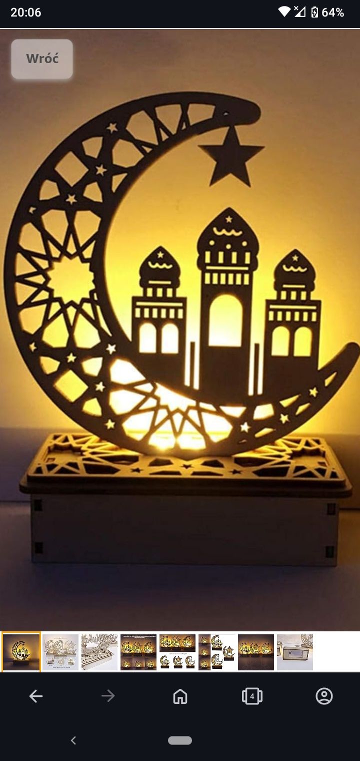 Lampka nocna LED drewniana