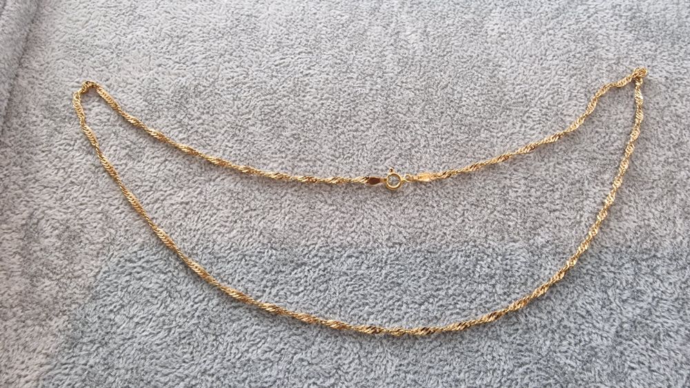 ZŁOTY łańcuszek 14K pr585 kręcony singapur 44cm Komis Madej Czeladź