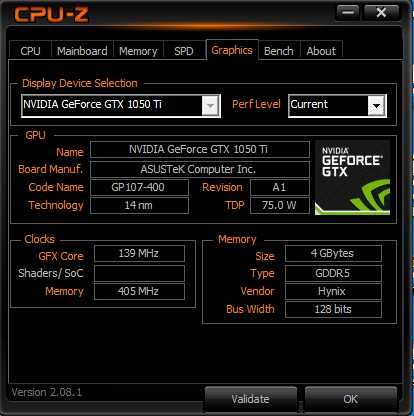 NVIDIA GeForce GTX 1050 TI Cerberus