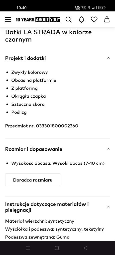 La Strada botki rozmiar 40