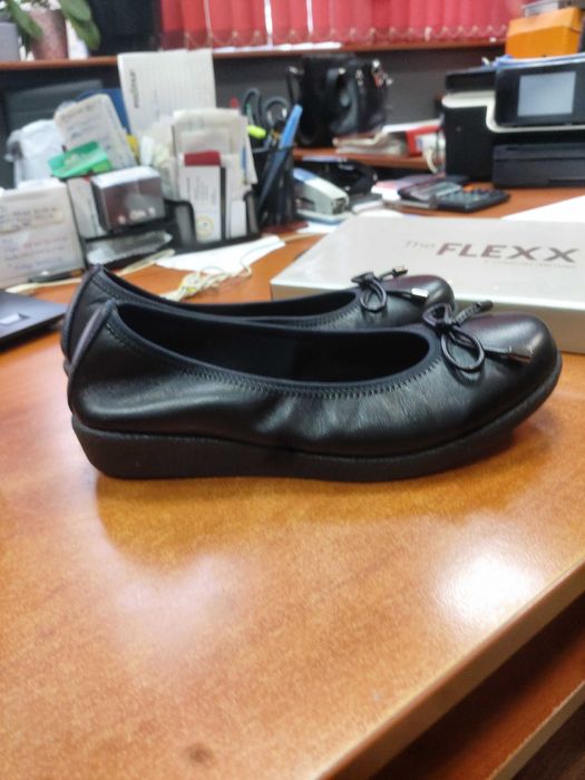 Balerinki damskie roz 36.5 Włoskie skóra Flexx 14153/06 czarne