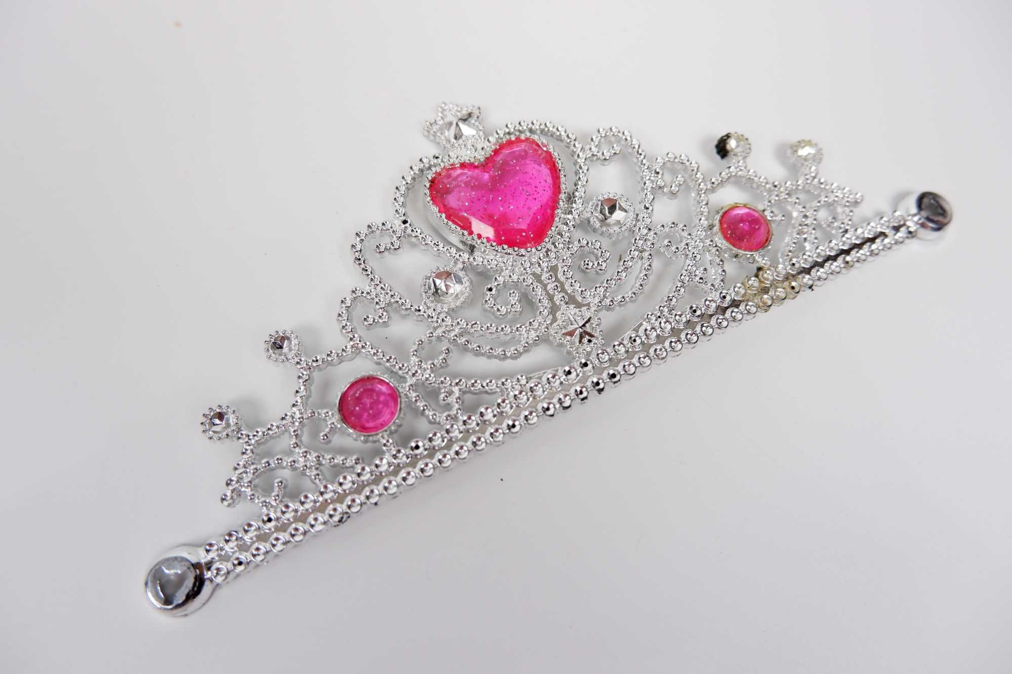 диадема корона на голову девочке серебристо розовая для принцессы