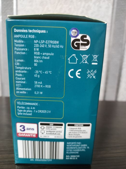 Лед лампа меняющая цвета